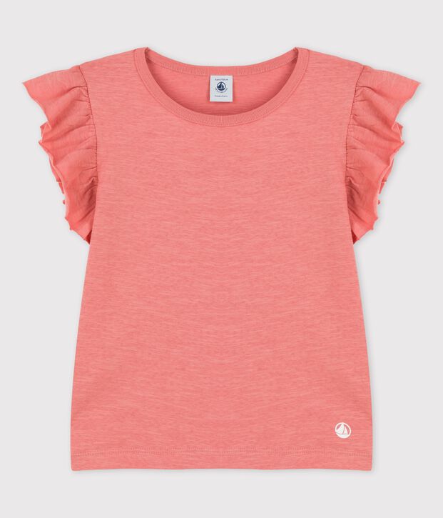 T-shirt met korte mouwen in katoen voor meisjes roze