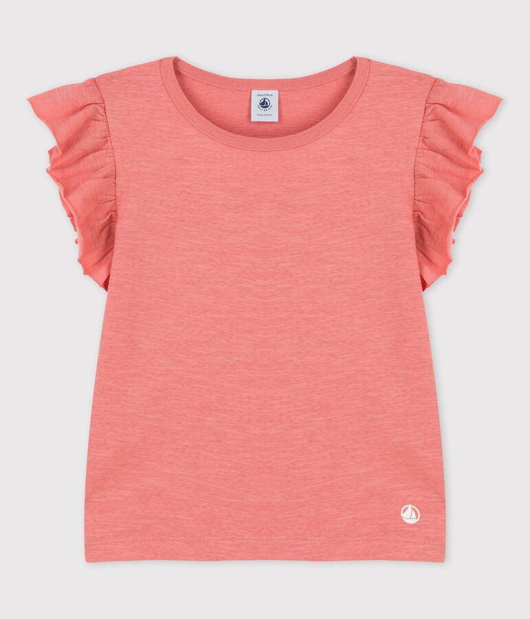 T-shirt manches courtes en coton enfant fille rose