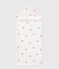 Badcape met geborduurde hartjes in badstof voor baby’s wit MARSHMALLOW/roze CHARME