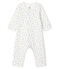 Bodyjama zonder voetjes baby van gebreide stof wit MARSHMALLOW/wit MULTICO