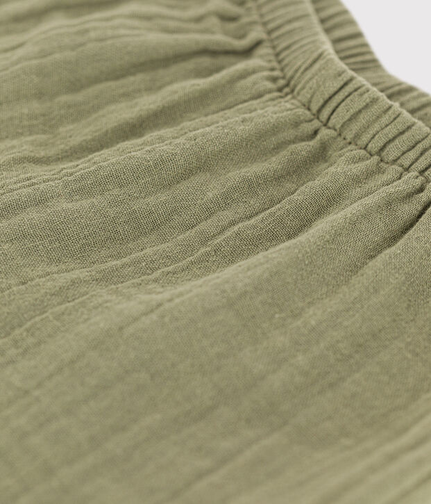 Pantalon b&eacute;b&eacute; en gaze de coton vert
