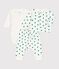 Ensemble 3 pièces bébé imprimé végétal en molleton bio blanc MARSHMALLOW/vert GAZON