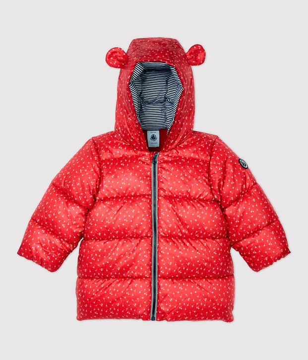 Gewatteerde babybodywarmer. rood/multicouleur