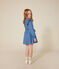 Meisjesjurk met lange mouwen in licht denim blauw DENIM CLAIR