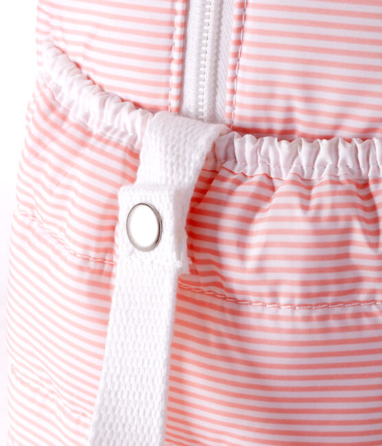 Uniseks luiertas met fijne strepen roze ROSAKO/wit MARSHMALLOW