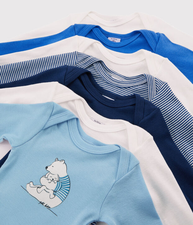 Verrassingstasje van 7 rompers met lange mouwen voor baby jongen multicouleur