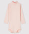 Body manches longues col roulé bébé rose MINOIS/blanc MARSHMALLOW