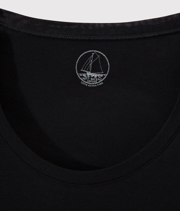 Licht geribd Dames T-shirt zwart