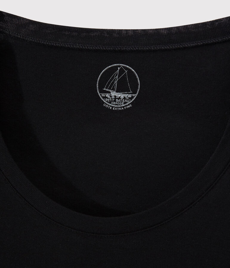 Licht geribd Dames T-shirt zwart