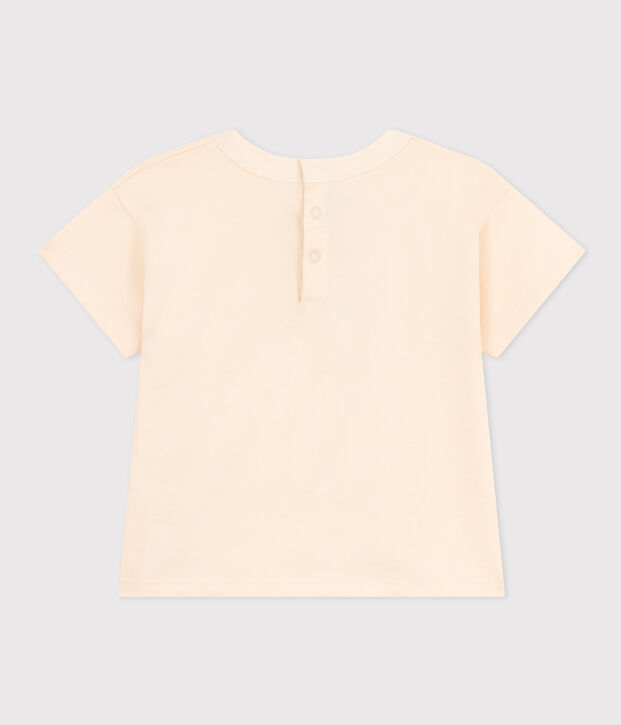 T-shirt met korte mouwen in lichte jersey voor baby's ecru