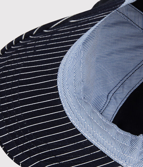 Casquette avec badge en bouclette bébé garçon bleu SMOKING/blanc MARSHMALLOW