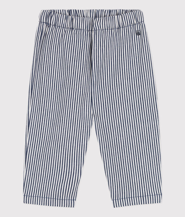 Gestreepte babybroek blauw/wit