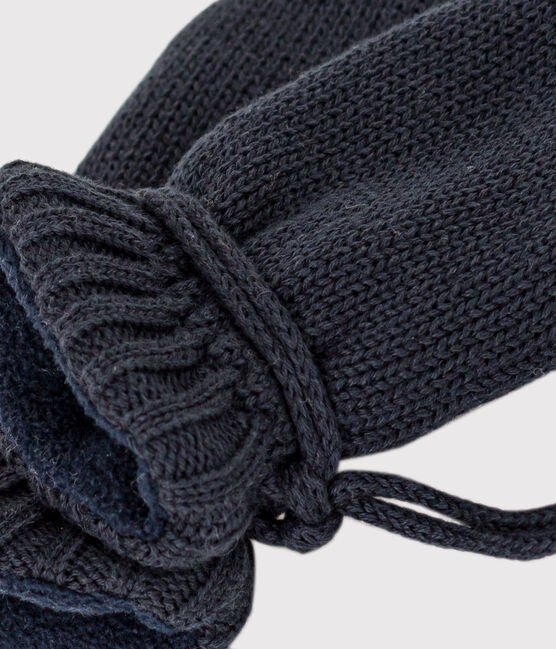 Gebreide wanten met fleecevoering voor baby's blauw SMOKING