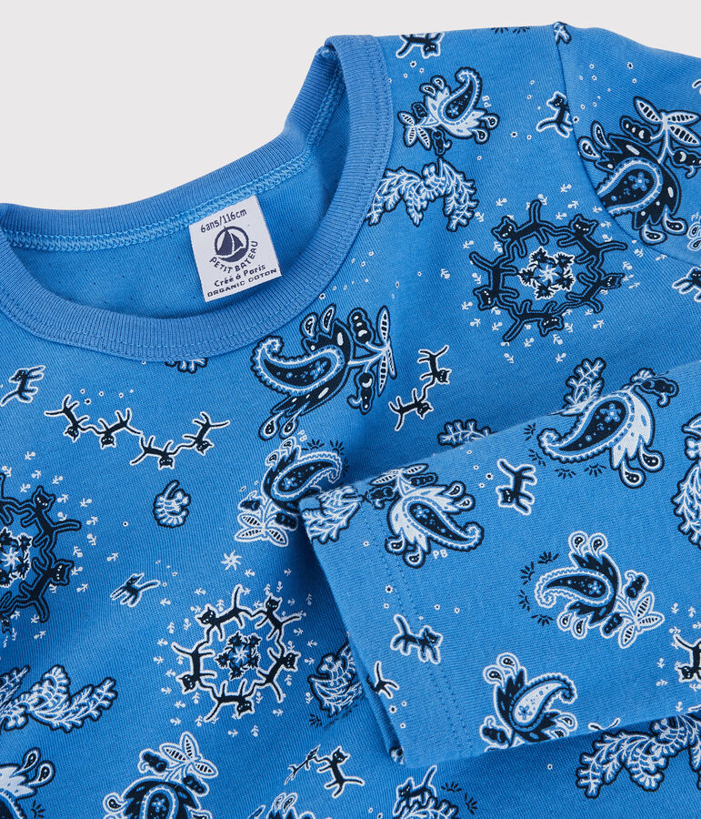 Pyjama bandana en tubique enfant bleu/multicouleur