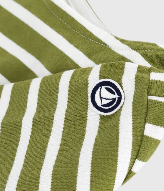 Marinière enfant en coton vert CEDAR/ MILK