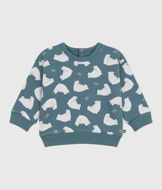 Katoenen sweatshirt met beertjesprint voor baby's grijs/multicouleur
