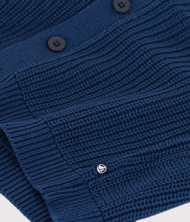 Cardigan en c&ocirc;te anglaises en coton enfant fille bleu