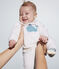 Setje van tricot uit wol en katoen voor baby's wit MARSHMALLOW