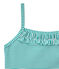 Maillot de bain fille 1 pièce rayé vert FLAG/blanc LAIT
