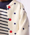 Katoenen babyjasje met stippenprint in collegestijl blauw/blauw