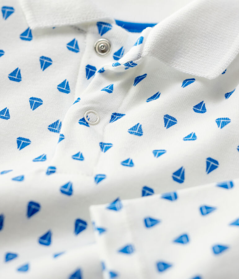 Body en coton b&eacute;b&eacute;. blanc/bleu