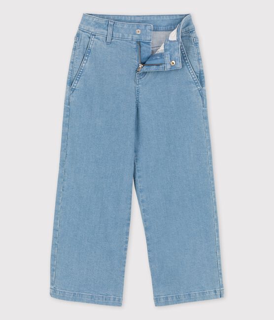 Pantalon flare en denim clair enfant fille bleu DENIM BLEU