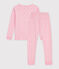 Pyjama tr&egrave;s ajust&eacute; enfant en coton imprim&eacute; rose/multicouleur
