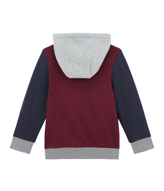 Sweat zippé enfant garçon en molleton et sherpa rouge OGRE/blanc MULTICO