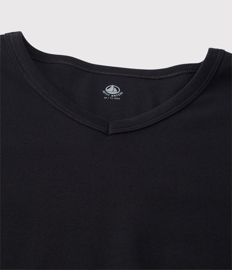 T-shirt met korte mouwen en V-kraag Heren. zwart