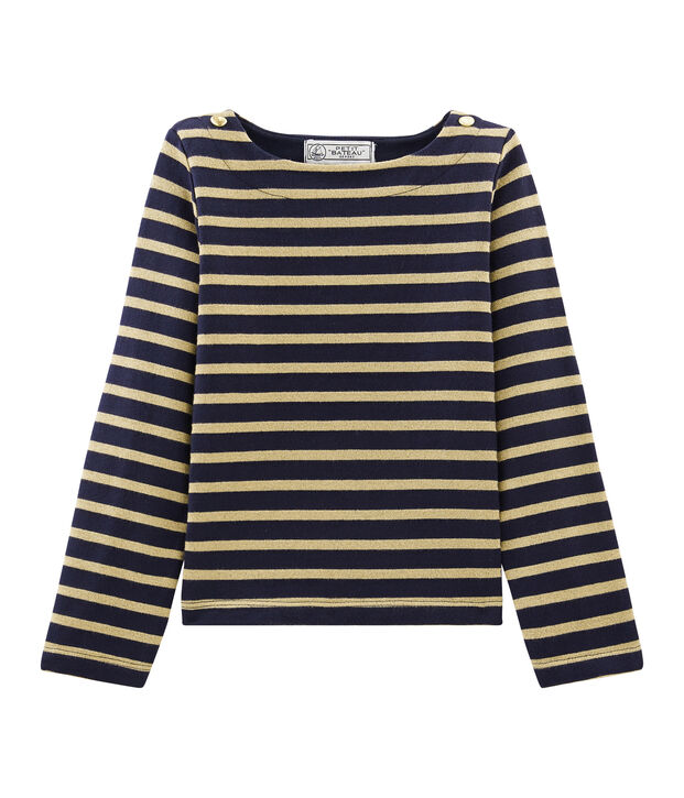 Marini&egrave;re manches longues enfant fille bleu/marron