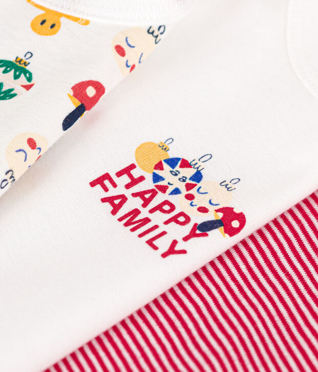 Setje met 3 katoenen body's met lange mouw in kerstthema voor baby's multicouleur