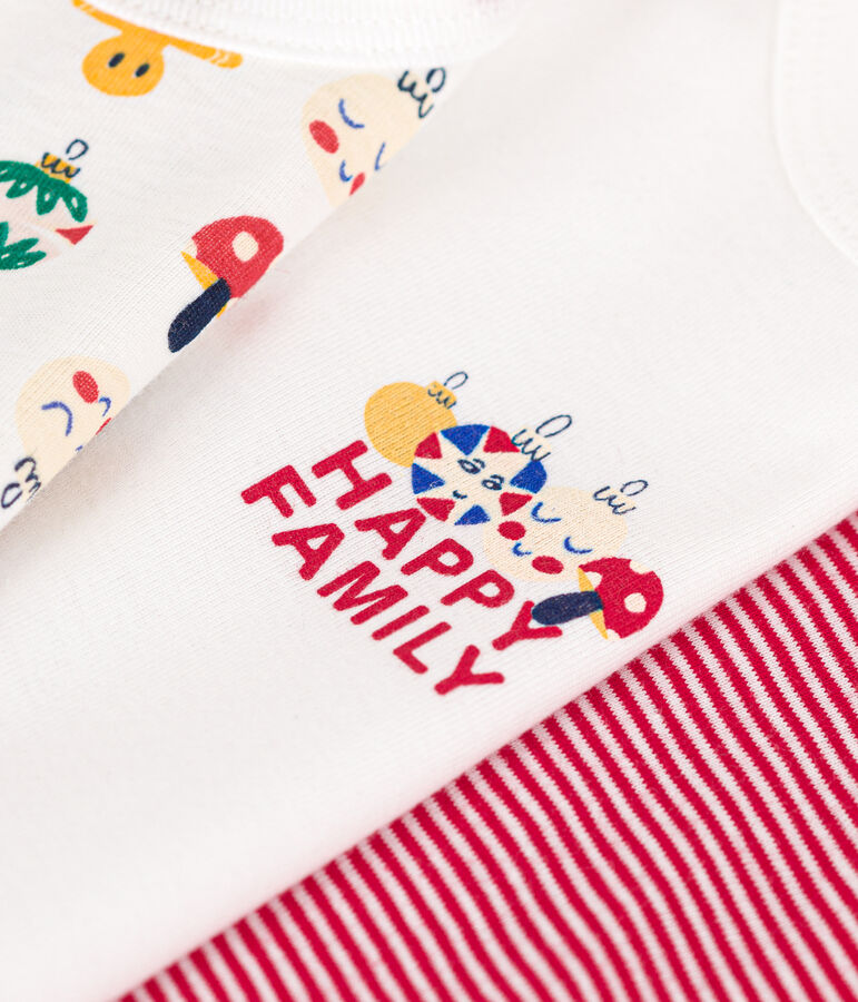 Setje met 3 katoenen body's met lange mouw in kerstthema voor baby's multicouleur