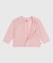 Effen babyvestje in tricot van wol en katoen roze JOLI