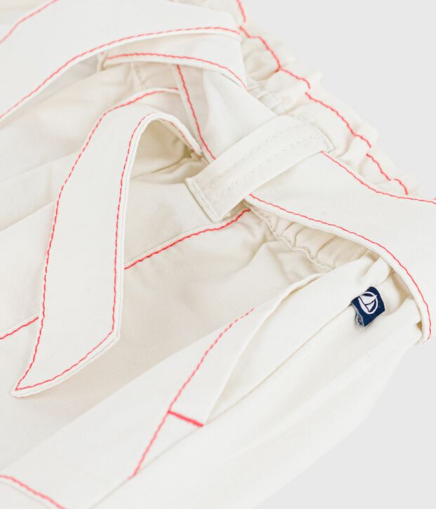 Effen katoenen short voor kinderen wit