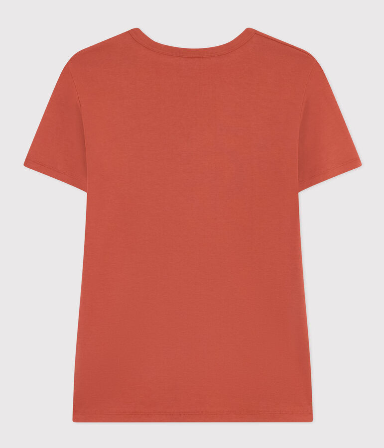 L'Iconique, effen katoenen T-shirt voor dames bruin FAMEUX