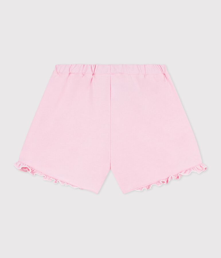 Short enfant en coton uni rose