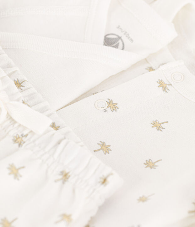 Set met print van katoen voor baby's wit/multicouleur