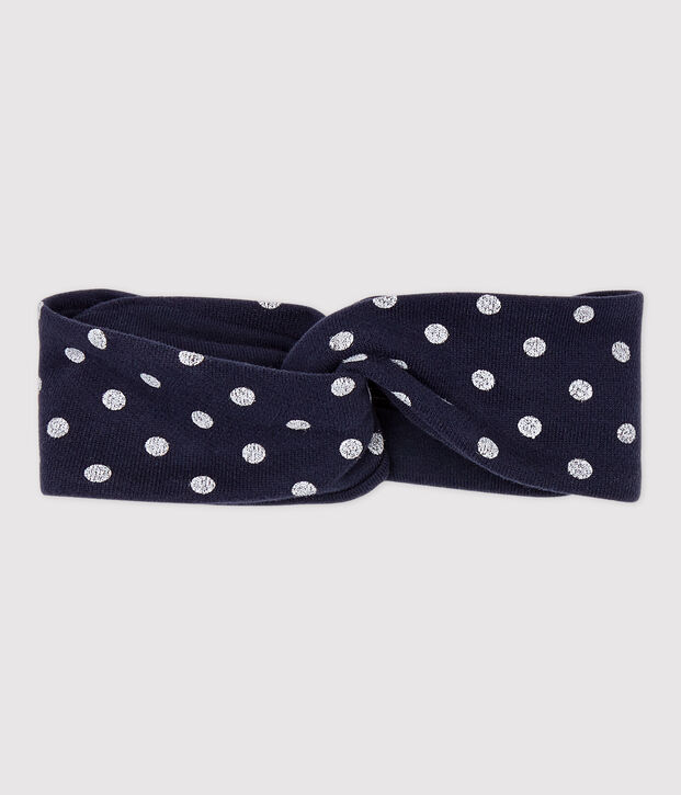 Haarband van molton baby. blauw/wit