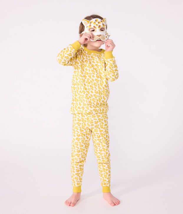 Pyjama d&eacute;guisement enfant en coton imprim&eacute; l&eacute;opard blanc/multicouleur