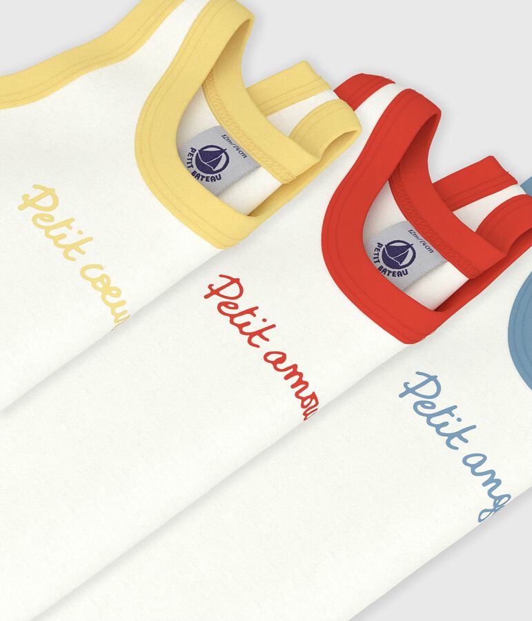 Setje met effen katoenen body's zonder mouwen voor baby's multicouleur