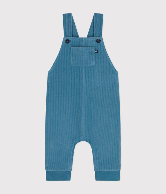 Salopette longue en velours bébé bleu POLOCHON