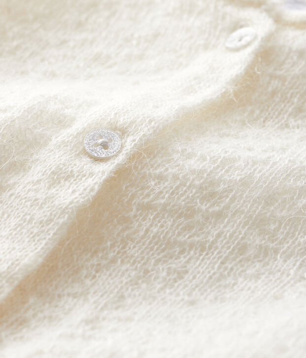 Gebreide cardigan voor meisjesbaby wit