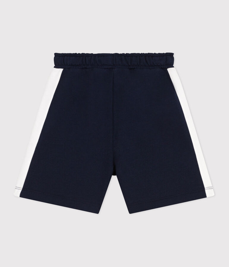 Bermuda short enfant en coton uni bleu