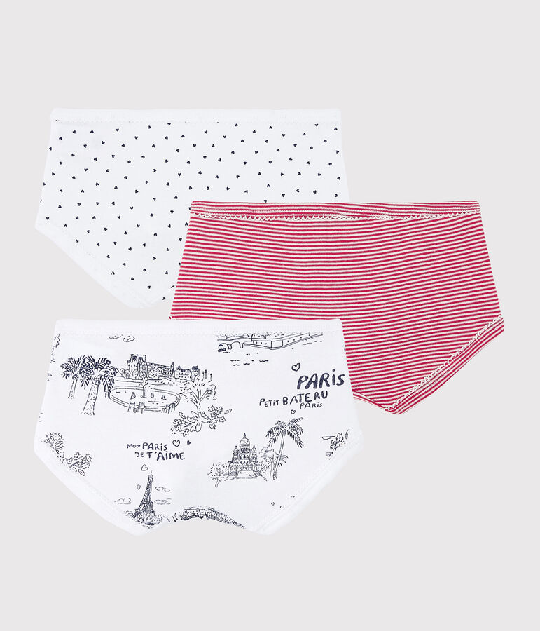 Lot de 3 culottes toile de Jouy Paris petite fille multicouleur