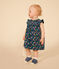 Gestreepte jurk zonder mouwen in lichte jersey voor baby's blauw MEDIEVAL/wit MULTICO