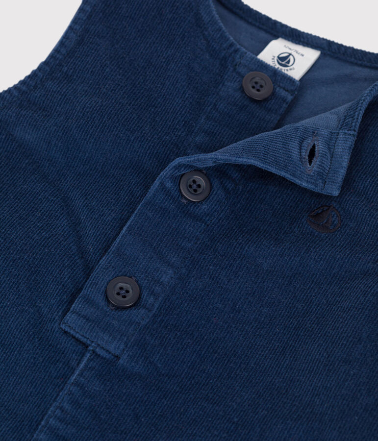 Lang babypakje in ribfluweel blauw