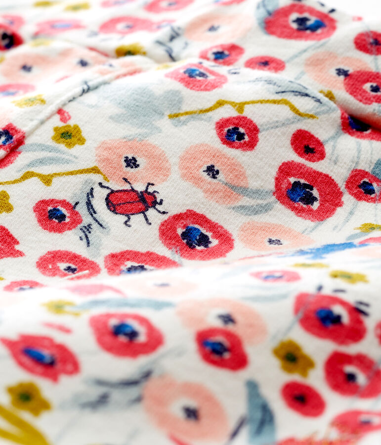 Short b&eacute;b&eacute; fille imprim&eacute;e blanc MARSHMALLOW/blanc MULTICO