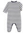 Uniseks babypyama in fluweel wit MARSHMALLOW/blauw SMOKING