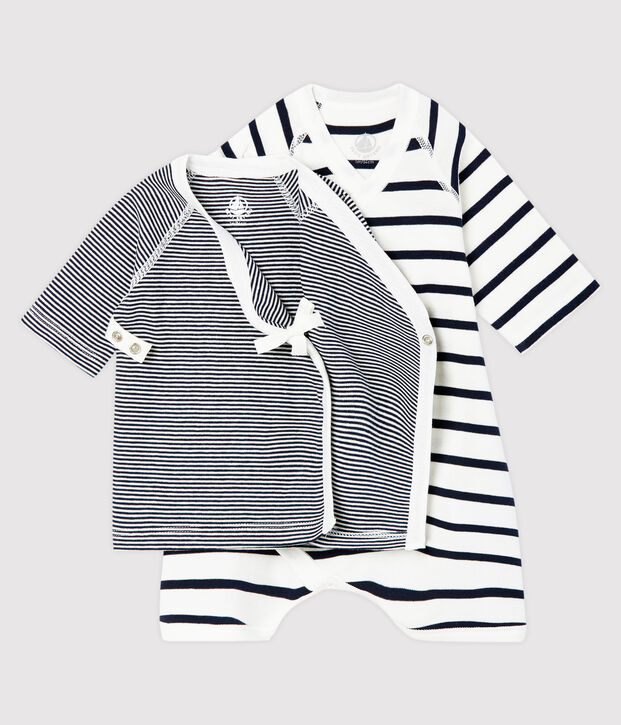 Set kimonorompertje en brassi&egrave;re baby van gebreide stof multicouleur