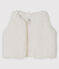 Mouwloze gilet van sherpa babymeisje wit MARSHMALLOW